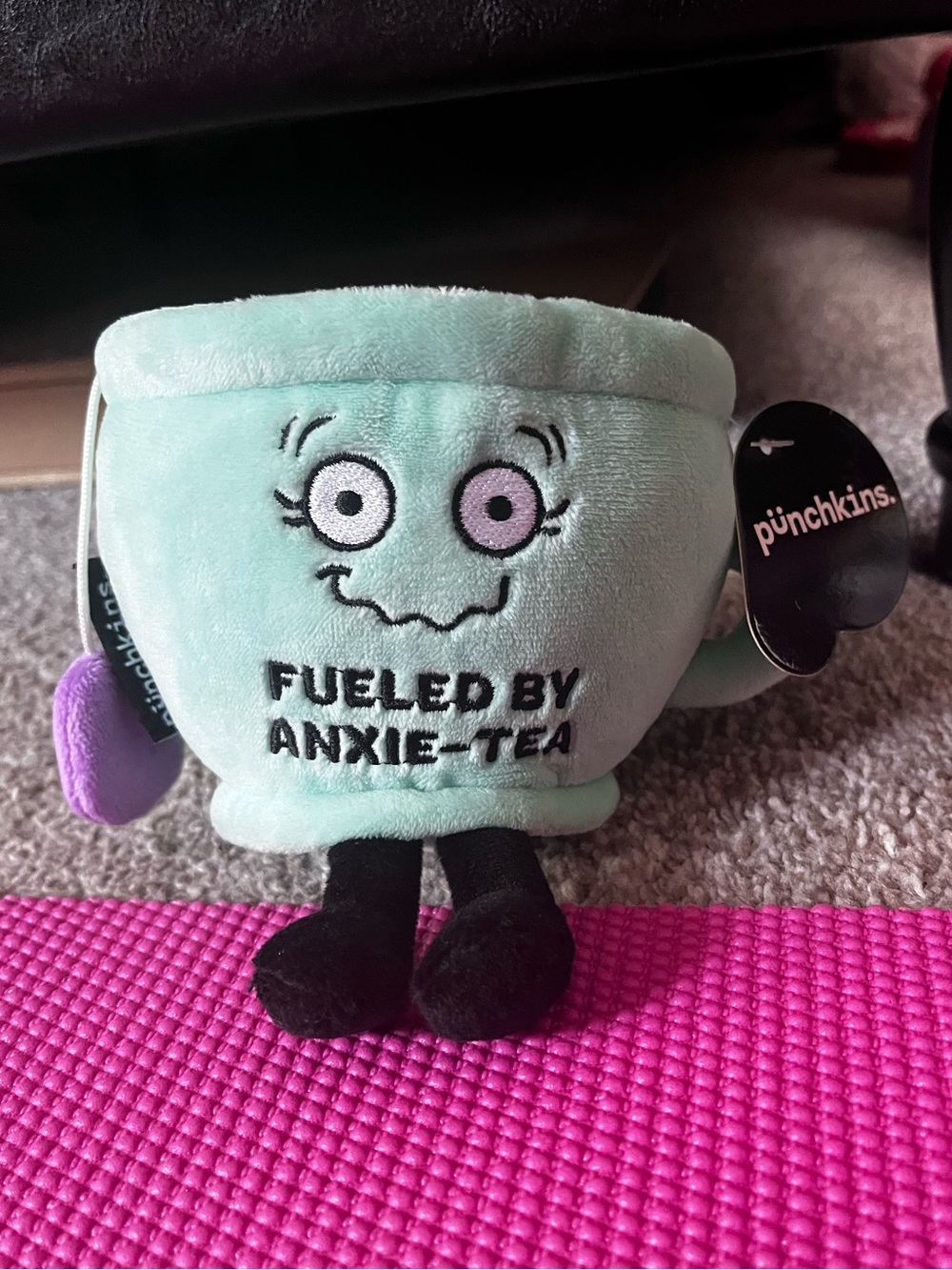 Punchkin Mint Green “Fueled by anxie-tea” plush